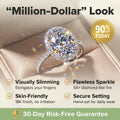 🔥 LAST DAY 90% OFF: High-Density Micro-Pavé Halo Travel-Safe D-Color VVS1 Flawless Classic Oval Moissanite Ring in 14K Gold Plated 925 Silver