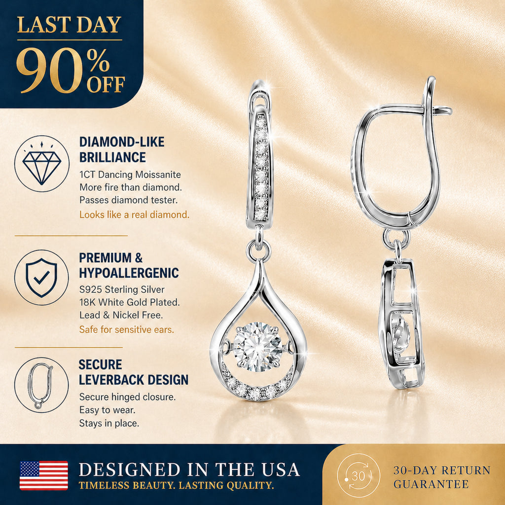 🔥 LAST DAY 90% OFF:1-Carat "Dancing" Moissanite Earrings – The Pure S925 Comfort & Sparkle You Deserve💎